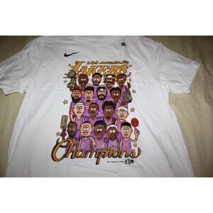 Los Angeles Lakers Nba Championship Roster T-Shirt Sz M Lebron Champs 1